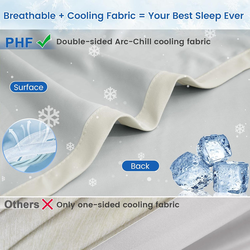 Double Cooling Blanket Double Size for Hot Sleepers, Double Side Arc-Chill Q-Max>0.5 Cooling Blanket for Night Sweats to Keep Cool, 150 x 200cm, Grey