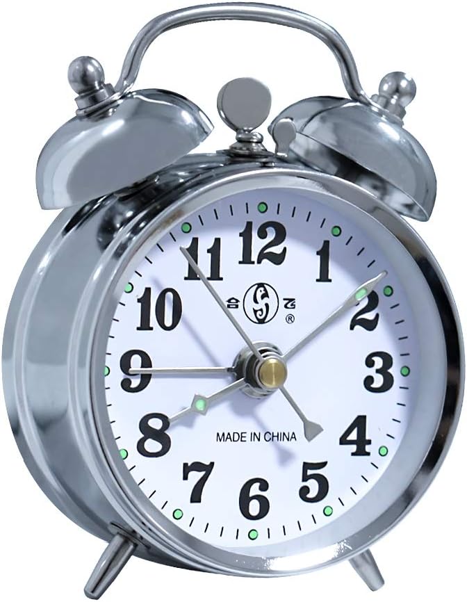 KEYPOWER Alarm Clock Mechanical Wind Twin Bell Double Bell