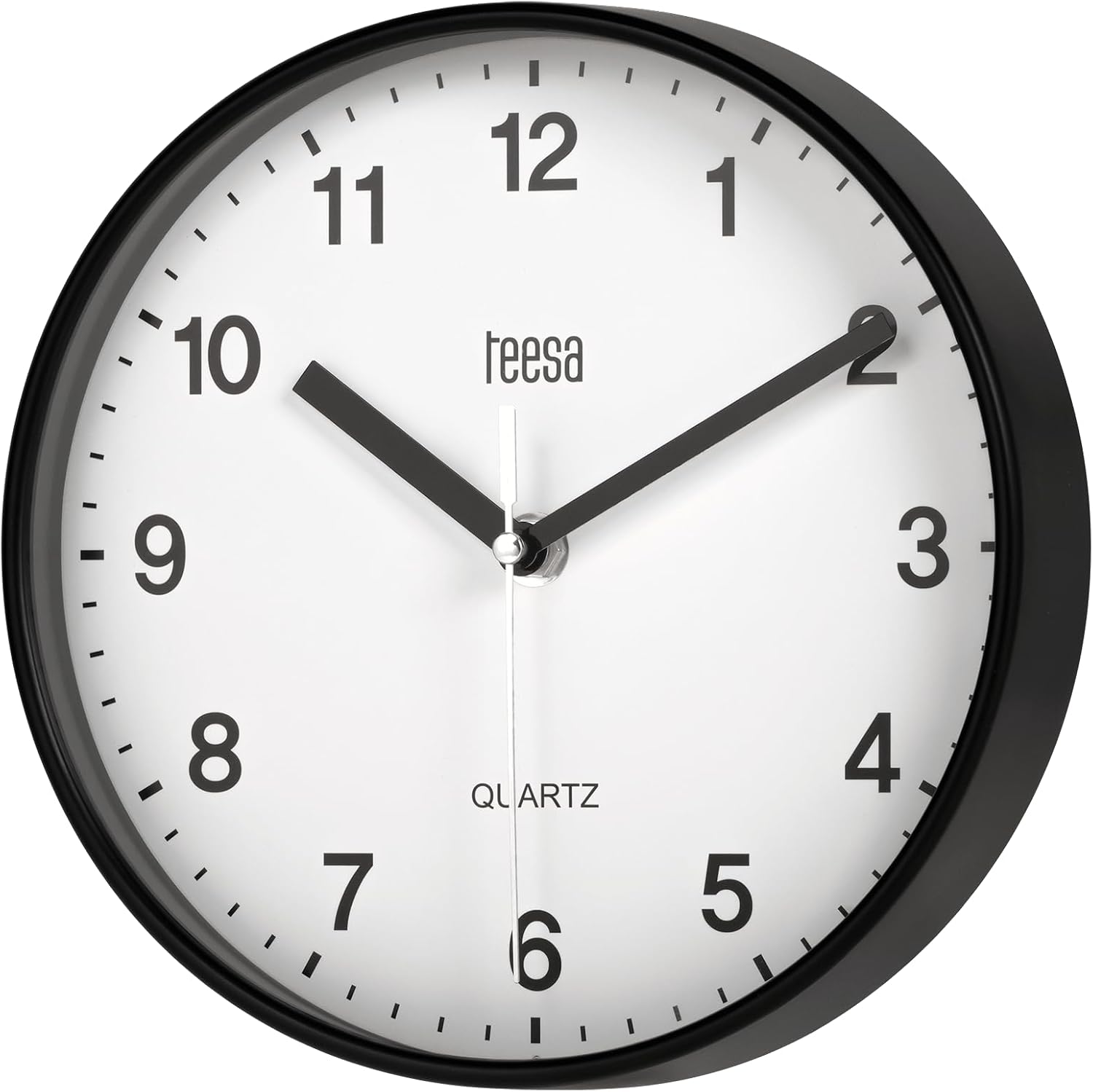 Teesa Clock Analog Wall Universal 20 cm TSA0038B Black