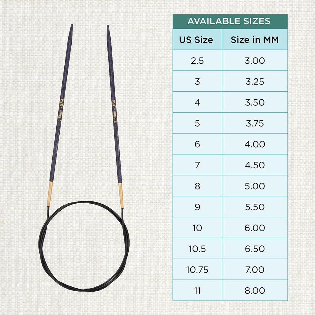 J’Adore Cubics Fixed Circular Needles 40" 100cm | 3.50mm