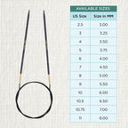J’Adore Cubics Fixed Circular Needles 40" 100cm | 3.50mm