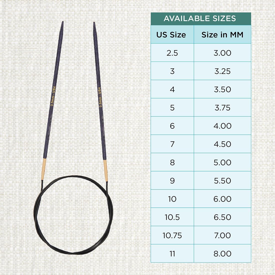 J’Adore Cubics Fixed Circular Needles 40" 100cm | 3.50mm