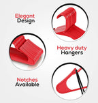 30 Pack Plastic Hangers Space Saving, Durable Hanger with Shoulder Grooves, Red