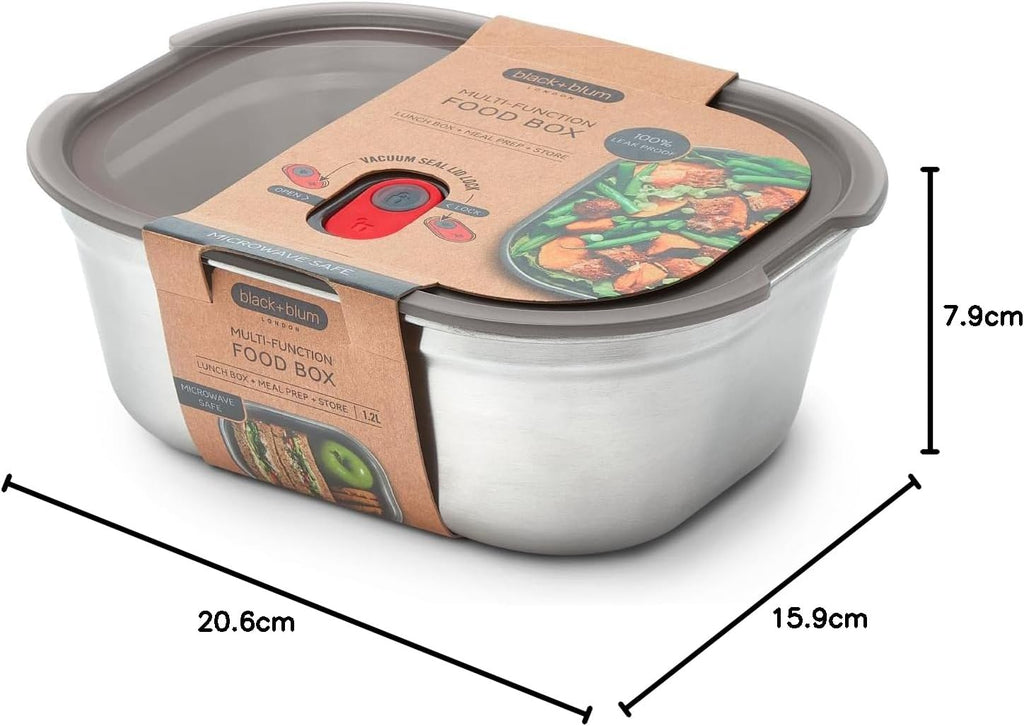 Microwavable Stainless Steel Lunch Box | Multi-Function, Vacuum Sealed Container for Healthy Food | Portable and Stackable Food Storage for Office and Outdoor | 40 oz / 1200 ml