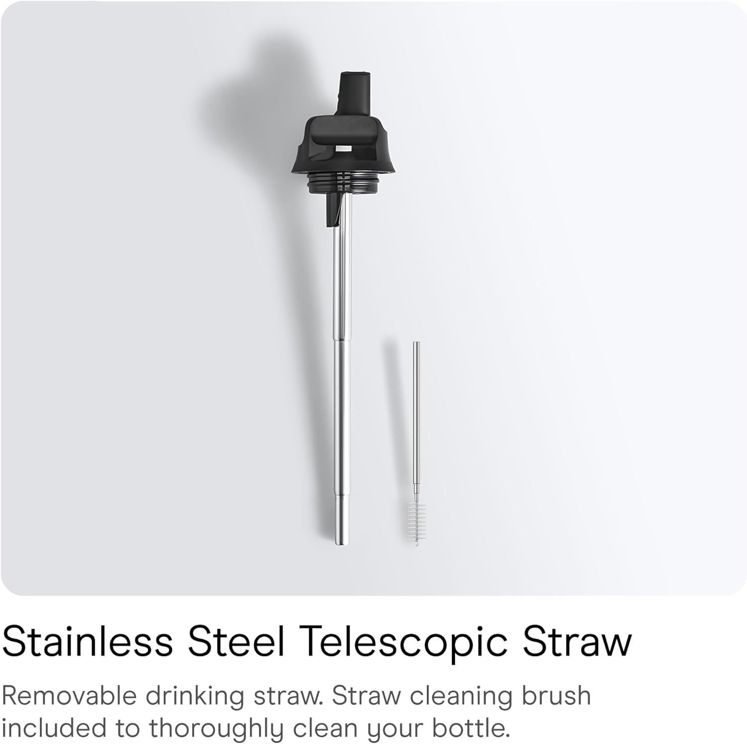 Series 2 Flip Water Bottle with Sports Lid, Telescopic Straw and Nylon Carry Loop - Easy Flip Lid, Straw Cleaning Brush Included