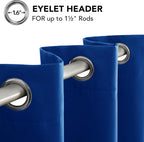 Blue Blackout Curtains Eyelet Thermal Insulated Bedroom Blackout Curtains for Living Room 46 x 54 Inch Drop 2 Panels