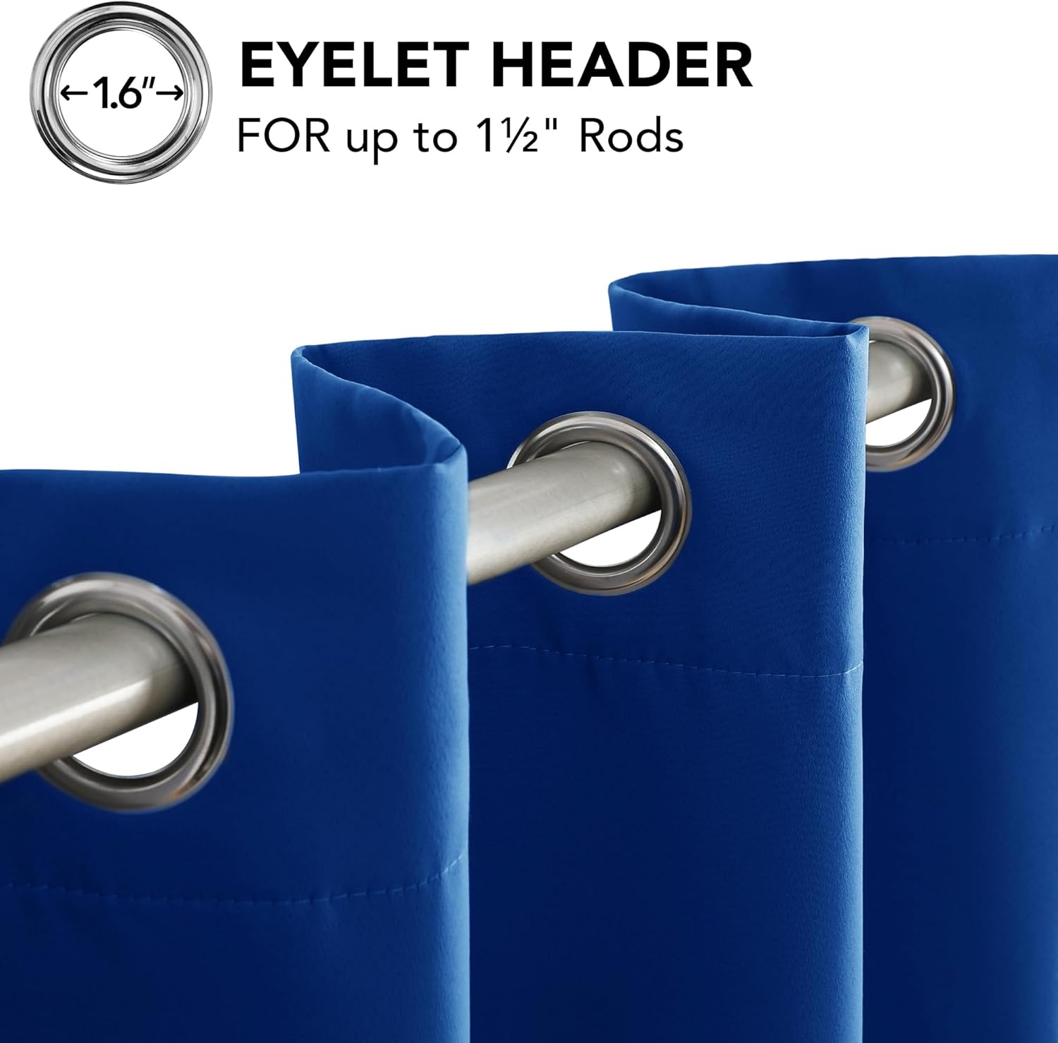 Blue Blackout Curtains Eyelet Thermal Insulated Bedroom Blackout Curtains for Living Room 46 x 54 Inch Drop 2 Panels