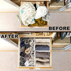Simple Houseware Foldable Cloth Storage Box Closet Dresser Drawer Divider Organizer Basket Bins for Underwear Bras, Gray (Set of 6)
