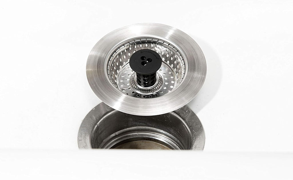 Revolutionary Clog-Free Sink Strainer Basket with Stopper, Stainless Steel