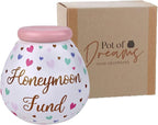Honeymoon Fund Hand Painted Save And Smash Handcrafted Ceramic Money Box | Eco Freindly & Recyclable Pink Piggy Bank | Decorative Gift and Save for Wedding & Honeymoon fund