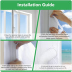 Air Conditioner Window Seal, 400cm/158Inch Portable Universal Kit with Zip, Anti-Mosquito Seal Unit for Mobile Conditioner, Tumble Dryer, #3 4m White, #2 Regular