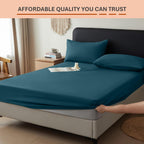 Anti-Allergy Anti-Bacterial Brushed Microfibre Polyester Fitted Bed Sheet - 28cm Depth, Easy Care, Fade Resistant (Teal, 4ft Small Double)