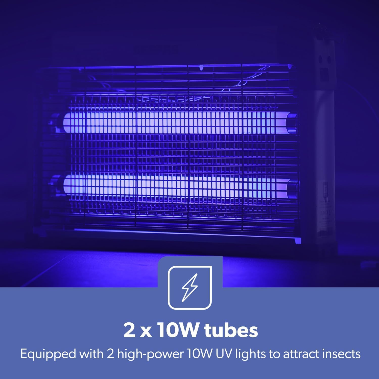 Geepas Electric Fly Killer & Bug Zapper | Powerful UV Light Indoor Insect Trap for Flies, Mosquitoes, Wasps | 50M² Coverage | Odourless & Low Noise | Plug-in Eco-Friendly Pest Control 20W