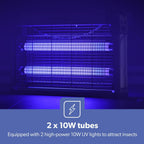 Geepas Electric Fly Killer & Bug Zapper | Powerful UV Light Indoor Insect Trap for Flies, Mosquitoes, Wasps | 50M² Coverage | Odourless & Low Noise | Plug-in Eco-Friendly Pest Control 20W