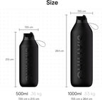 Series 2 Flip Water Bottle with Sports Lid, Telescopic Straw and Nylon Carry Loop - Easy Flip Lid, Straw Cleaning Brush Included