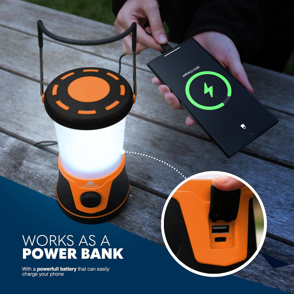 LED Camping Lantern – 1500 lm Camping Light Lamp, Up to 40 Hours Battery ( D Size ), Perfect Emergency Survival Kit Gear, Tough, Sturdy, Suited for Night Time Trips, Hiking, Camp - Orange