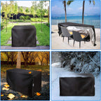 Garden Furniture Covers Waterproof, Outdoor Patio Table Covers Heavy Duty 210D Anti-UV Windproof Protective Cover for Outside Rattan Table and Chair Set (126x126x74cm)