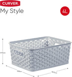My Style Small Rectangular Storage Basket 4L - Blue (Pack of 4)