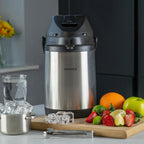 3.0L Stainless Steel Lever Airpot, Leakproof Flask for Hot and Cold Drinks, Easy Pump Drink Dispenser for Events, Silver