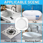(25 Pack) Disposable Drain Cover & Drain Snake Stickers - 9cm Round Shower Drain Cover & Hair Catcher for Shower Drain - Perfect for Bath & Kitchen - Mesh Stops Human & Pet Hair