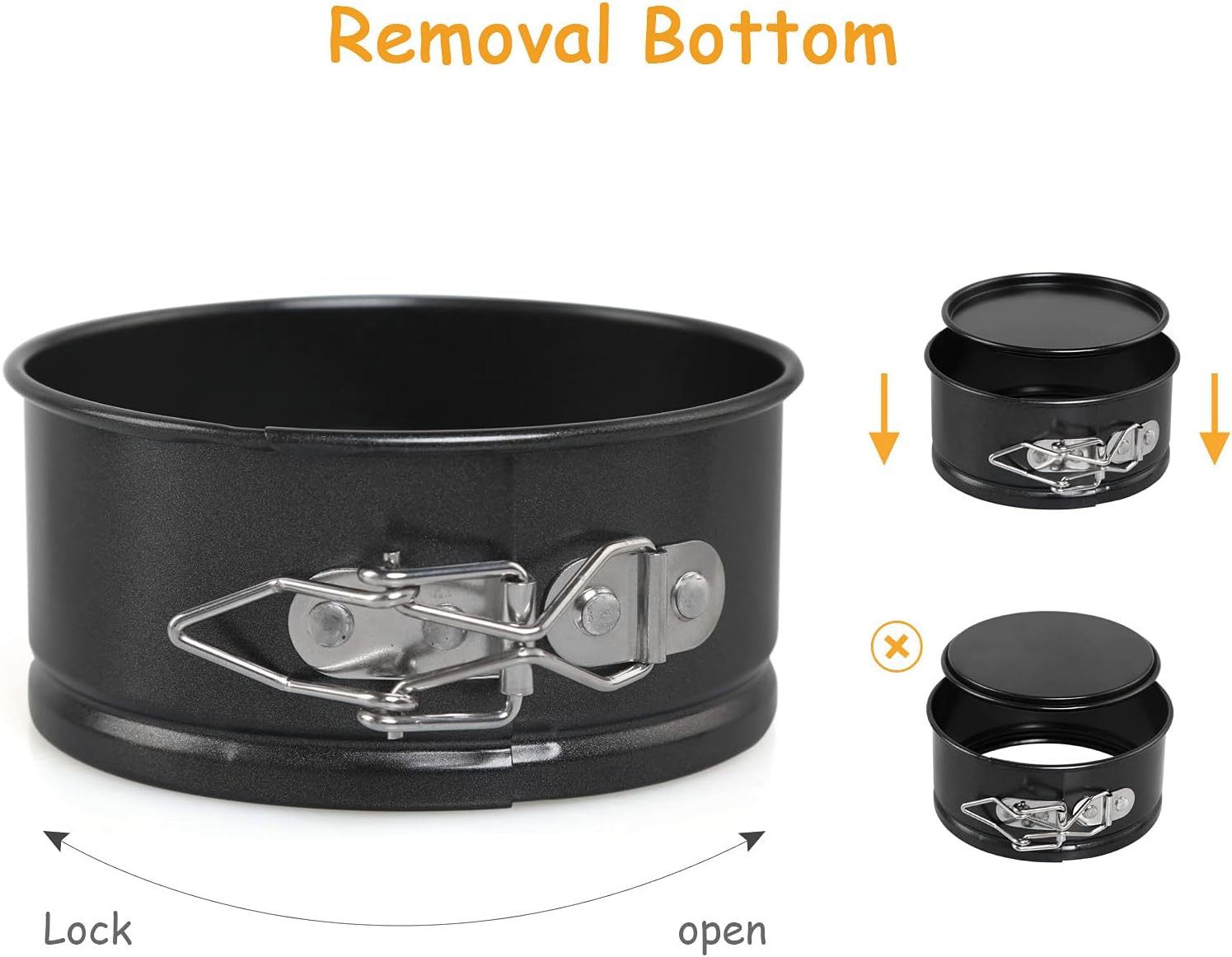 Cake Tins for Baking, 4 Inch Mini Springform Cake Tin Set Small Cheesecake Tins Moulds Pan Round with Removable Bottom Non-Stick Coating for Pie Cheesecake Pizzas Quiches (Rotundity)