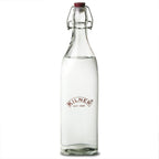 1 Litre Square Clip Top Bottle Glass Preserving Bottle with Airtight Stainless Steel Clip & Silicone Seal Ideal for Sauces, Oils, Cordials & Pantry Storage BPA Free