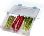 FridgeStore - Space Saving Under-shelf Storage Drawer Organiser, BPA free, Transparant/Turquoise, 31.3 cm
