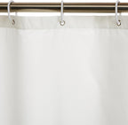 Shower Curtain, Water and Mould Resistant Fabric Bathroom Curtain with Grommets & Hooks, Machine Washable, 180 x 200 cm, White