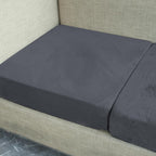 Sofa Seat Cushion Cover, Sofa Cushion Slipcovers Stretch Velvet, Universal Non-Slip Couch Cushion Covers Replacement for Individual Cushion with Elastic Bottom (1 Seater, Dark Grey)