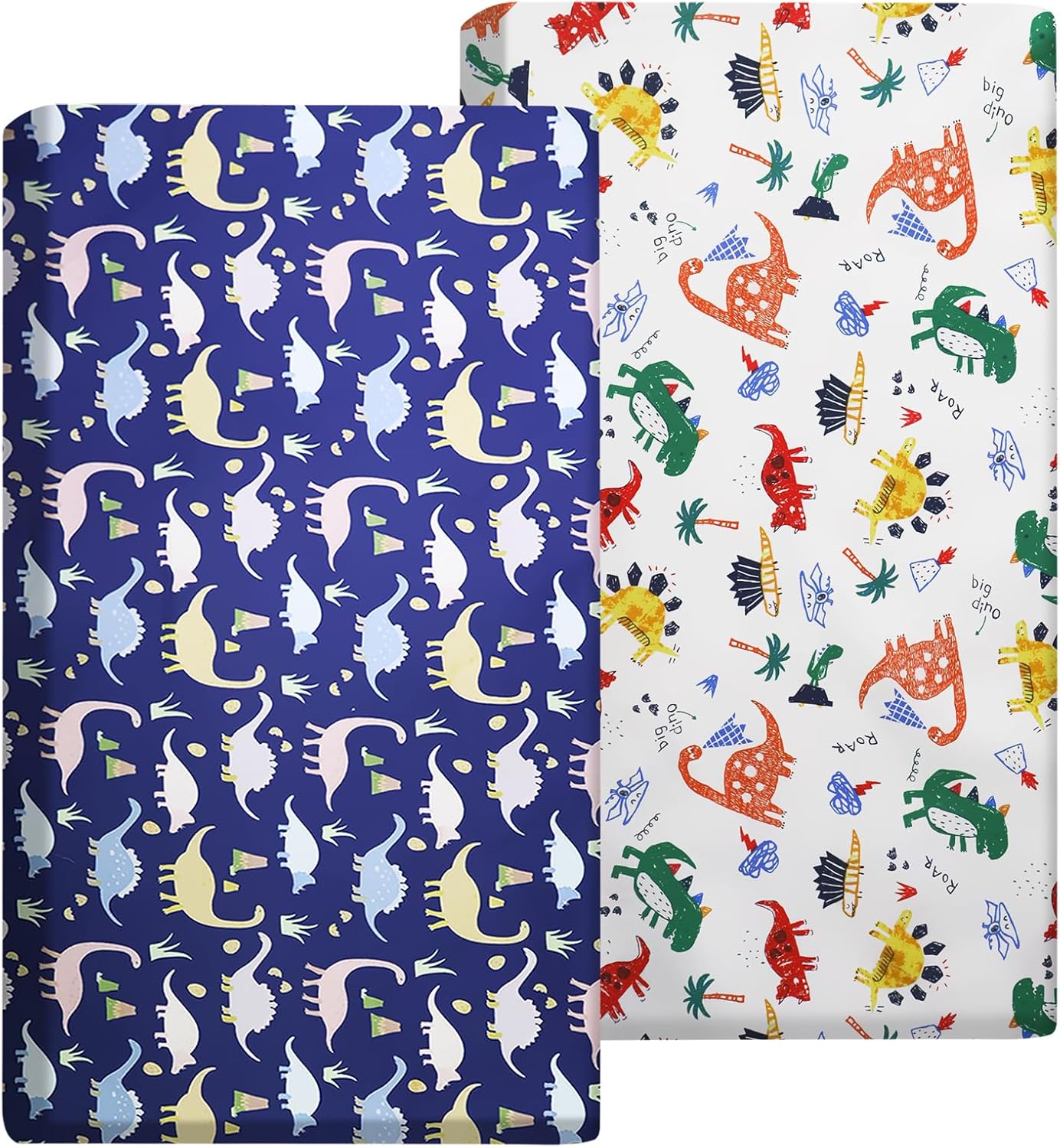Cot Fitted Sheets 120 x 60 cm 100% Soft Cotton Jersey (Dinosaur, 120x60) Main image