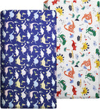 Cot Fitted Sheets 120 x 60 cm 100% Soft Cotton Jersey (Dinosaur, 120x60)