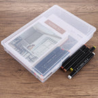 A4 Transparent Plastic Craft Storage Boxes with Lids for Art Supplies 2Pcs Clear Boxes Storage, 3.6 Litre Volume Plastic Organiser for Paper, Seed, Cards, Picture, Craft