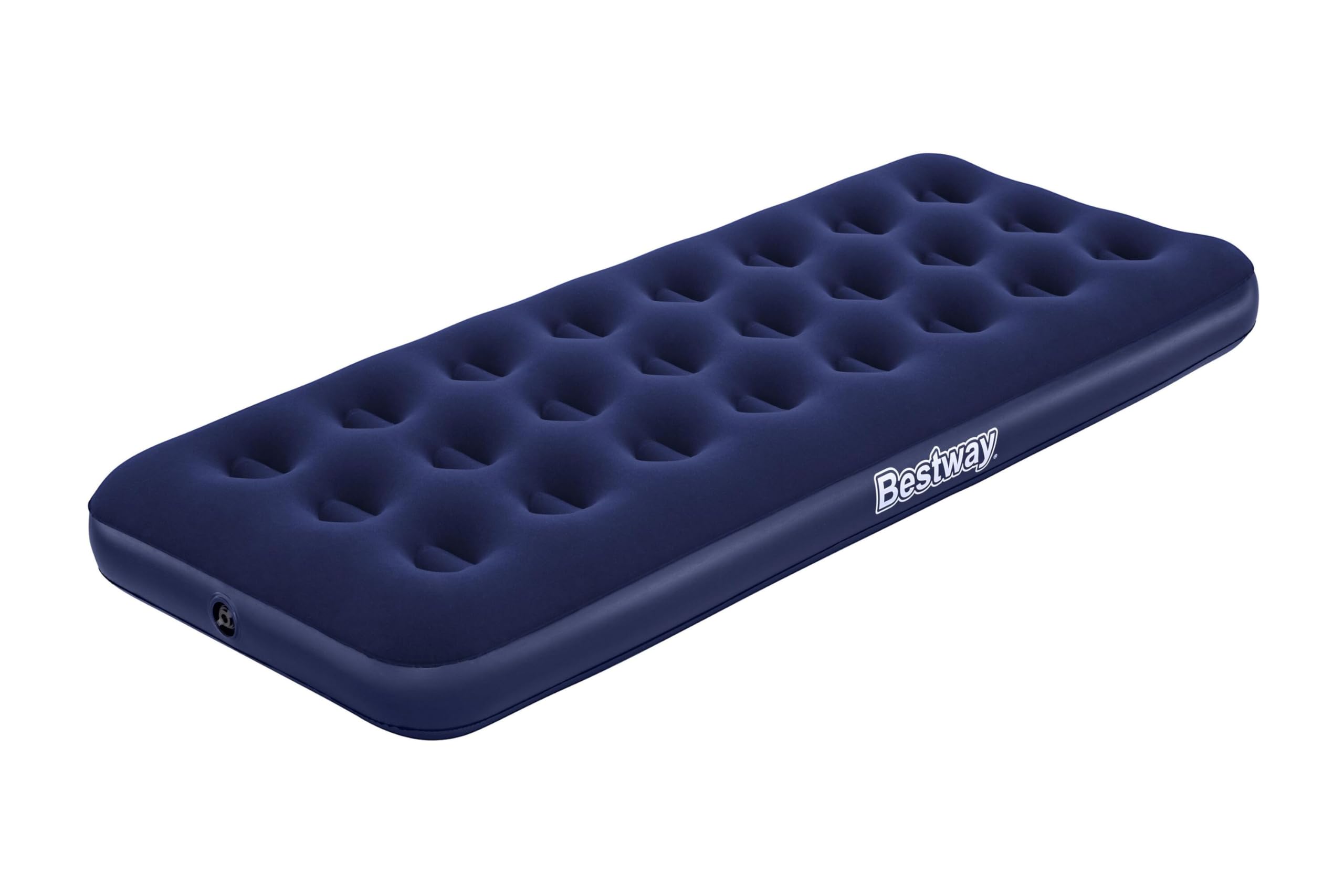 Single Size Air Bed | Inflatable Outdoor, Indoor Airbed for Camping, Air Mattress, Blue