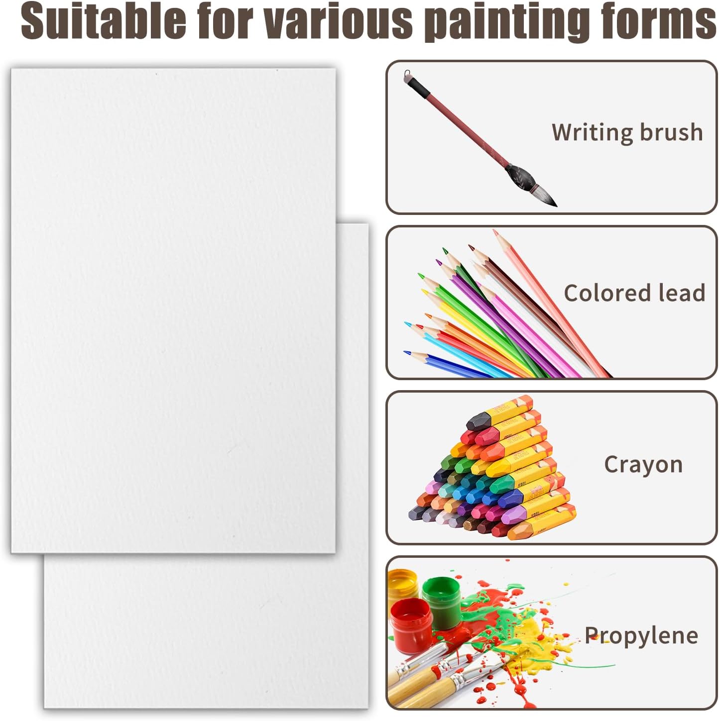 80 Sheets Watercolour Paper Bulk, 140 lb/300 GSM Cotton Cold Press Water Colour Paper for Students Adults Artists Drawing Painting Supplies Postcards, White, 5" x 7"