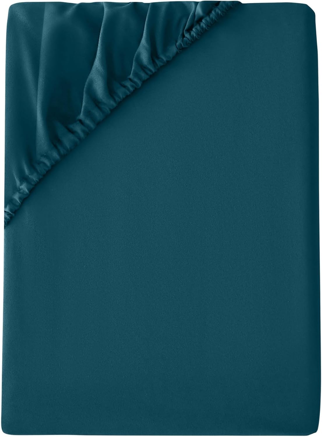 Anti-Allergy Anti-Bacterial Brushed Microfibre Polyester Fitted Bed Sheet - 28cm Depth, Easy Care, Fade Resistant (Teal, 4ft Small Double) Main image