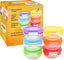 Baby Glass Food Containers with Lids (200ml, 6PCS) - BPA-Free Airtight Glass Bowl for Freezer, Meal Prep, and Microwavable Use - Ideal for Lunch Box and Snack Storage