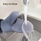 Oven Glove Thicken Silicone Pot Holder Mini Oven Mitt Heat Resistant Pinch Covers for Baking, Cooking, Bbq Grilling (grey)