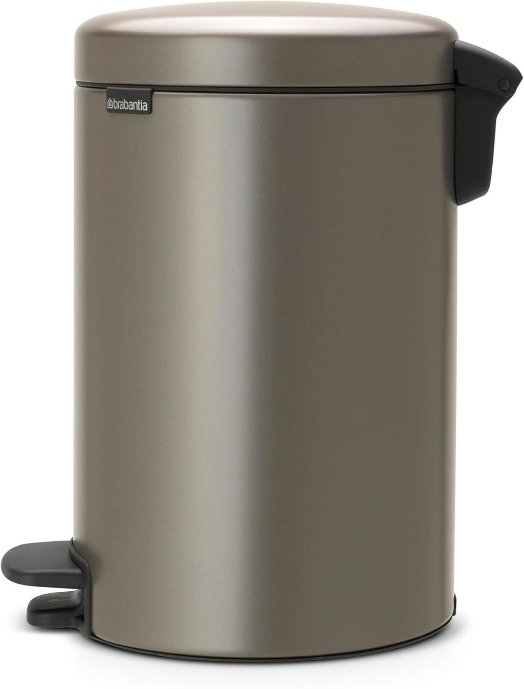 NewIcon Pedal Bin 12L (Platinum) Soft-Closure Rubbish Waste Bin, Removable Inner Bucket + Bin Bags