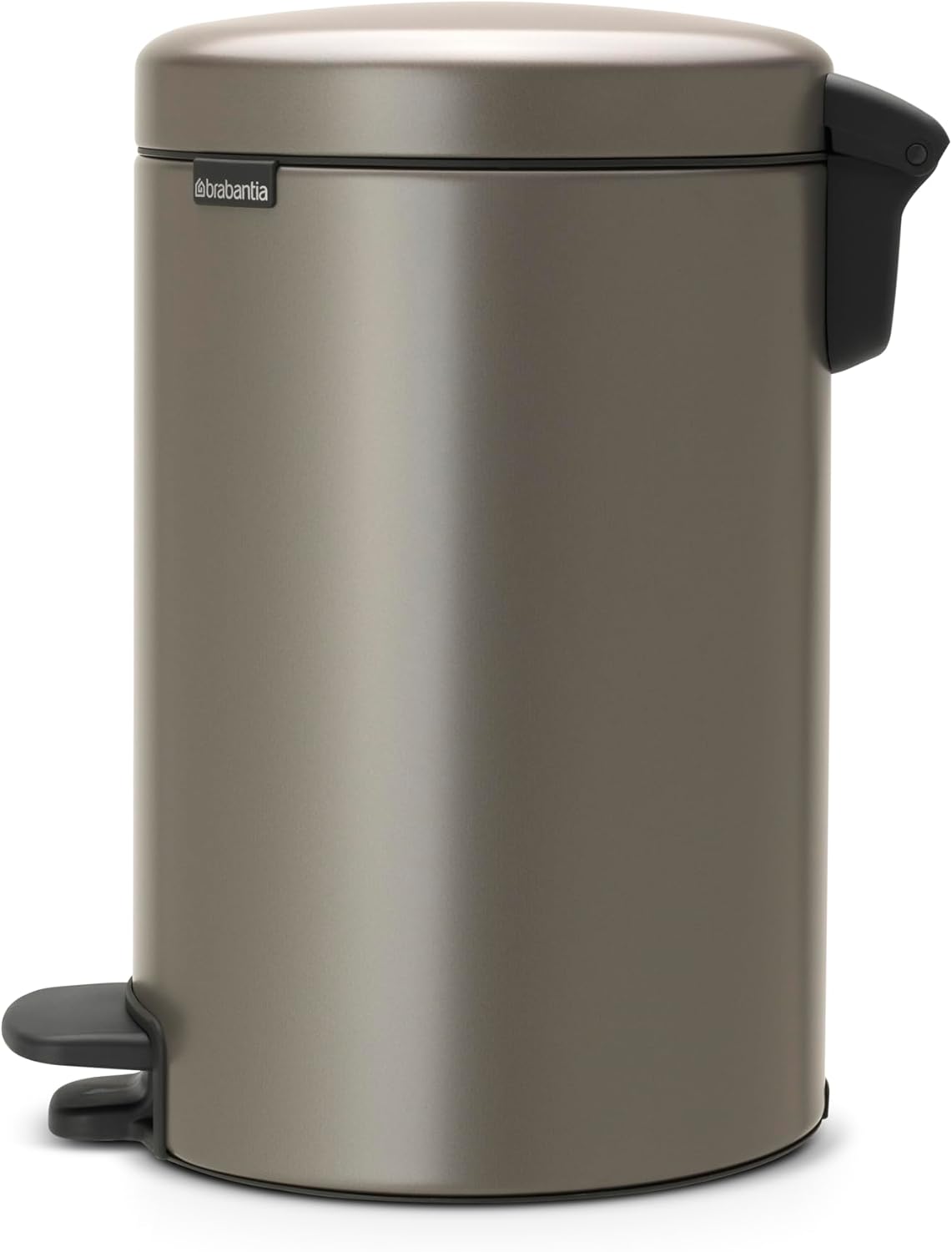 NewIcon Pedal Bin 12L (Platinum) Soft-Closure Rubbish Waste Bin, Removable Inner Bucket + Bin Bags