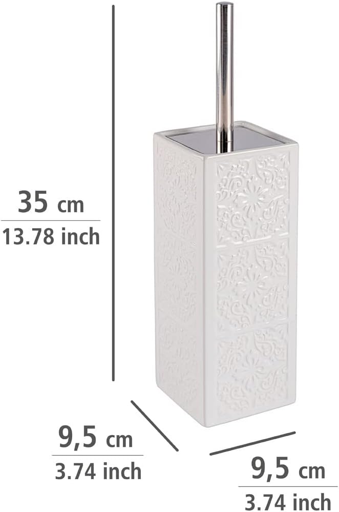 22651100 Toilet brush Cordoba White - toilet brush holder, closed form, Ceramic, 9.5 x 35 x 9.5 cm, White