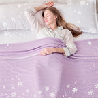 Cooling Throw Blanket for Summer, Q-Max >0.4 Night Sweats Throw Blanket Thin, Keep Cooling Breathable Summer Blanket, Single Bed, Sofa,127x177cm, Striped Lavender