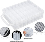 Adorbox 48 Grids Sewing Storage, Double Sided Plastic Thread Storage Box, Portable Embroidery Thread Organiser for Sewing Thread, Embroidery Floss, Crafts, Small Bead, Jewellery and Toys