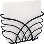 Spectrum Flower Napkin Holder (Black) - Dispenser & Décor for Kitchen, Dining Room, Outdoor, & Bar Tabletop Storage