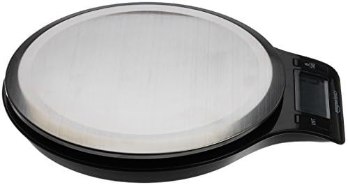 Digital kitchen scales with LCD display (with batteries), Black and Stainless Steel, BPA free, Weighs up to 11 pounds