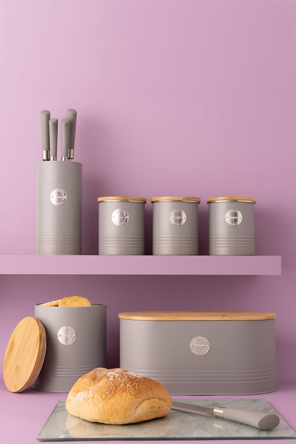 Living Grey Bread Bin