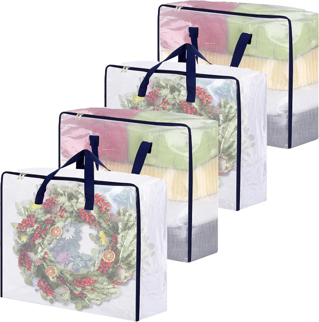 4 Pack Clear Storage Bags with Zip, 75L Moving Bags Clothes Storage Bags Moving Totes Packing Bags for Moving Clothes Bedding Duvet Pillow Blanket Toys Storage Wrapping Paper Storage