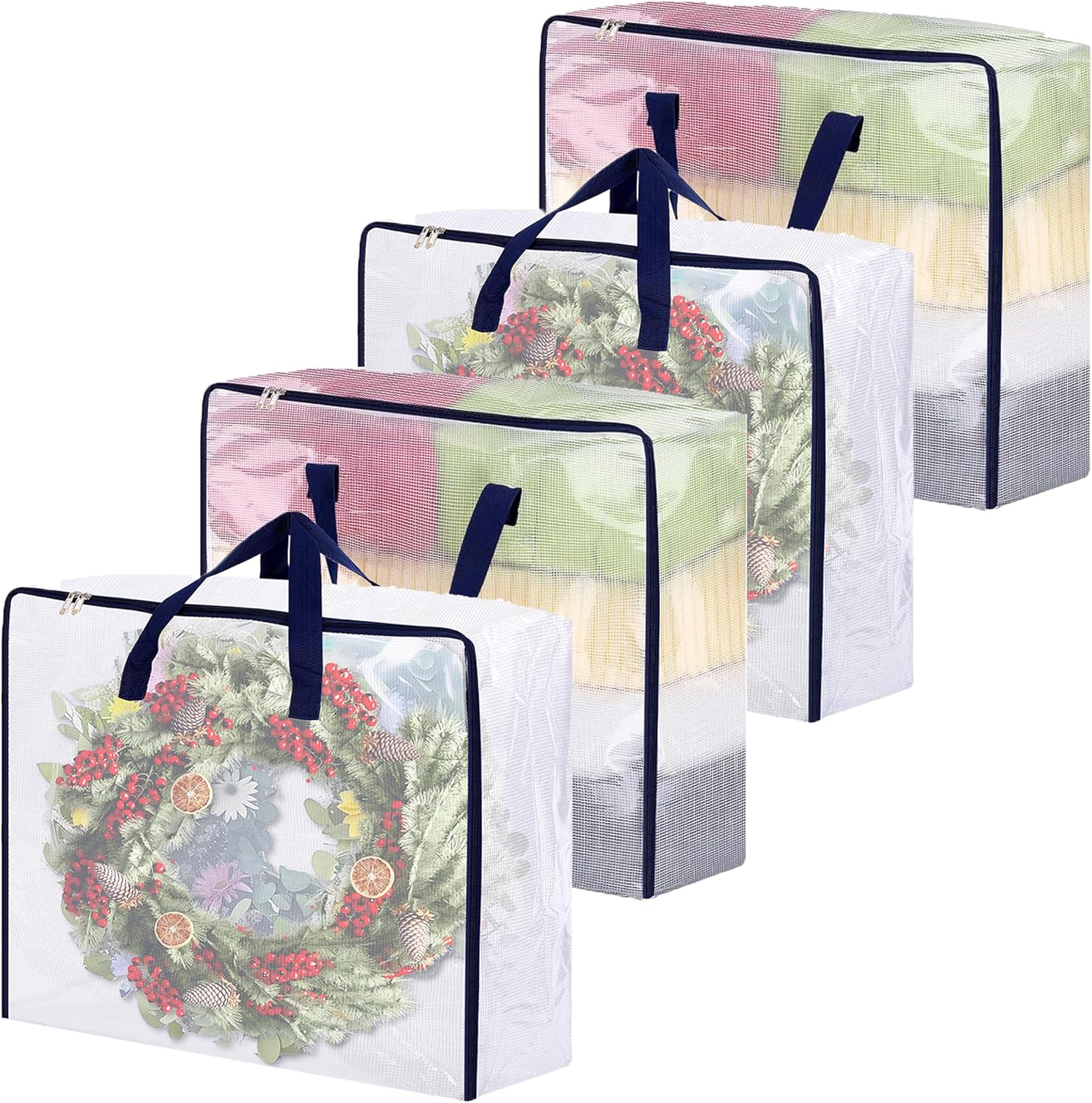 4 Pack Clear Storage Bags with Zip, 75L Moving Bags Clothes Storage Bags Moving Totes Packing Bags for Moving Clothes Bedding Duvet Pillow Blanket Toys Storage Wrapping Paper Storage