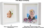 Shadow Box Frame 11x11x1inch, Square, White, Display 3D Frame Picture with Mount 8x8 Plexiglass for Filling, for Objects, Photos, Souvenirs, for Crafts,Baby Items, dried Flowers