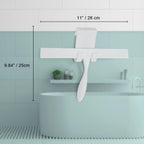 Shower Squeegee for Shower Glass Doors, Bathroom Squeegee for Shower, with No-Drilling Hanging Hook, Non-Slip Handle Silicone Squeegee for Mirror, Car, Window, Glass (White)