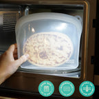 Free Standing Silicone Pouch Bags | Reusable SIlicone Freezer Bags (Clear - 1200ml)